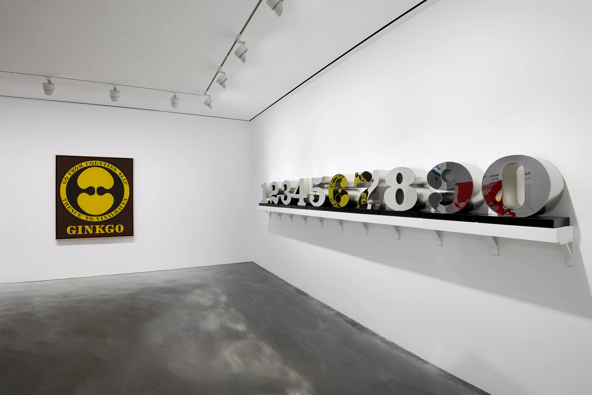 Installation view of The Shape of the World by Robert Indiana