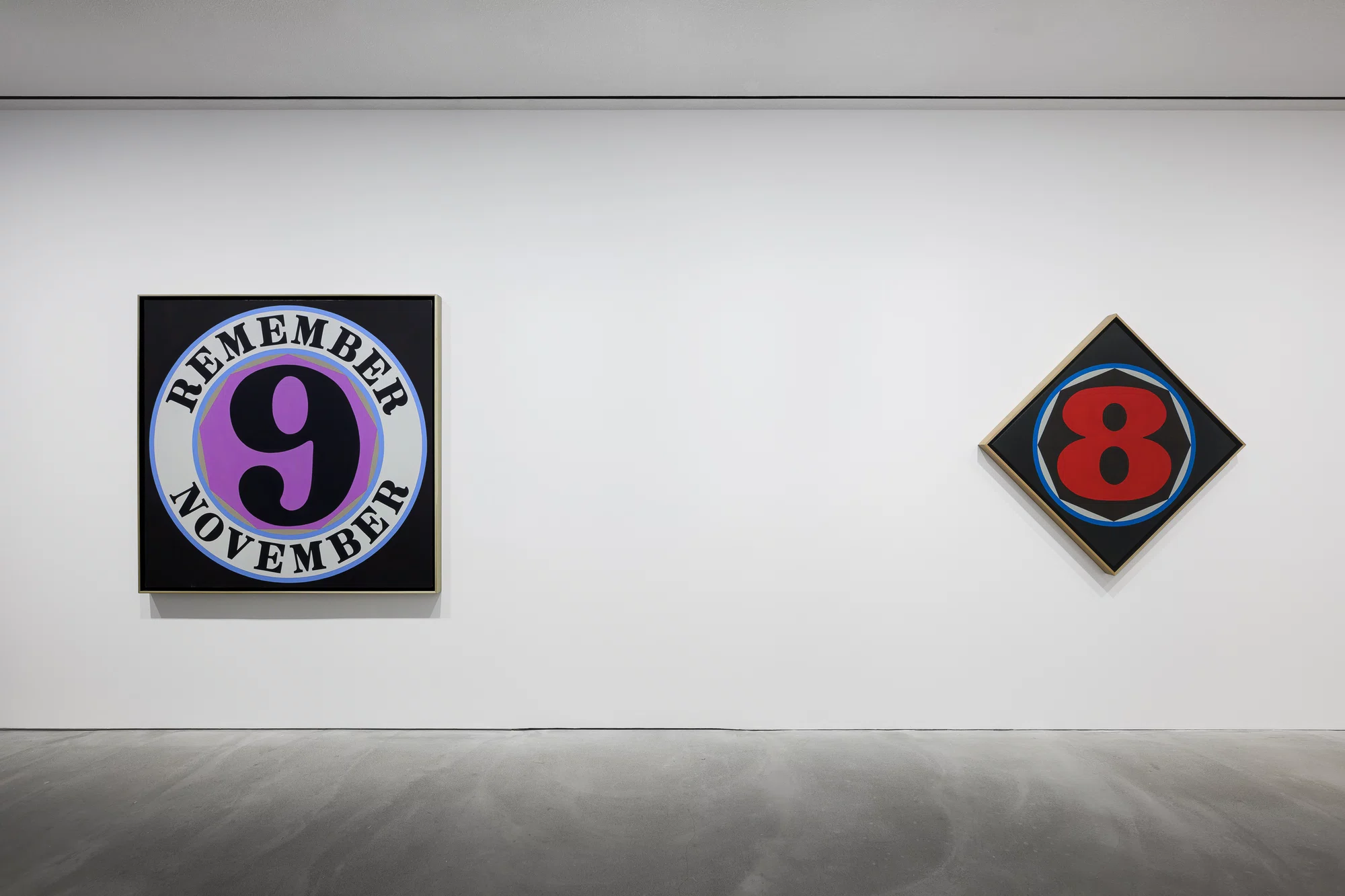 Installation view of The Shape of the World by Robert Indiana