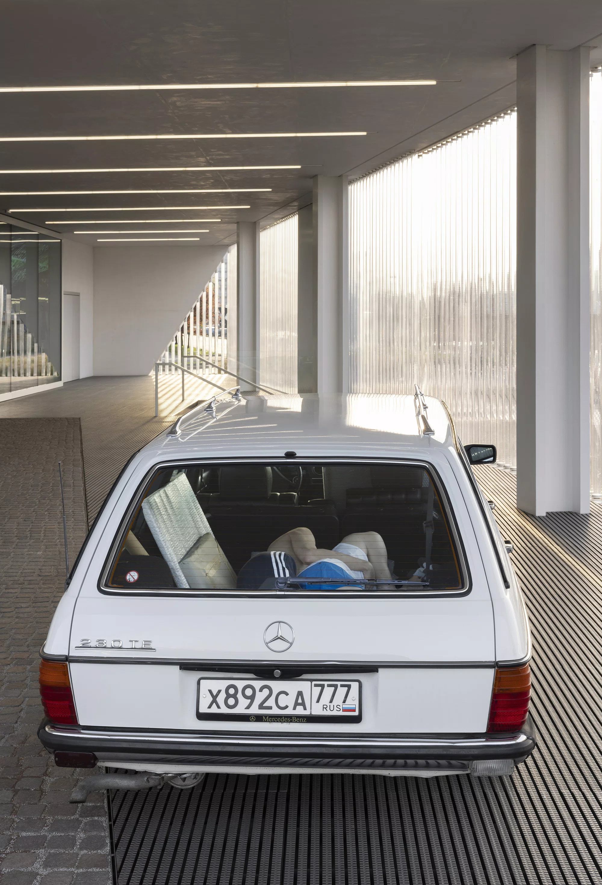 Installation view of Useless Bodies? by Elmgreen & Dragset at Fondazione Prada